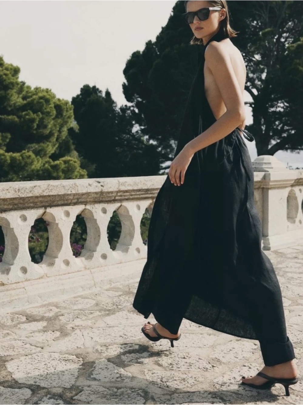 ZARA 100% LINEN HALTER DRESS ZW COLLECTION SIZE XS NWT